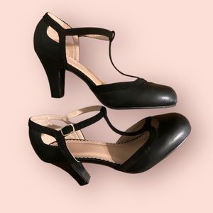 Pin-up Retro Style Black Mary Janes Size 10 Rockabilly